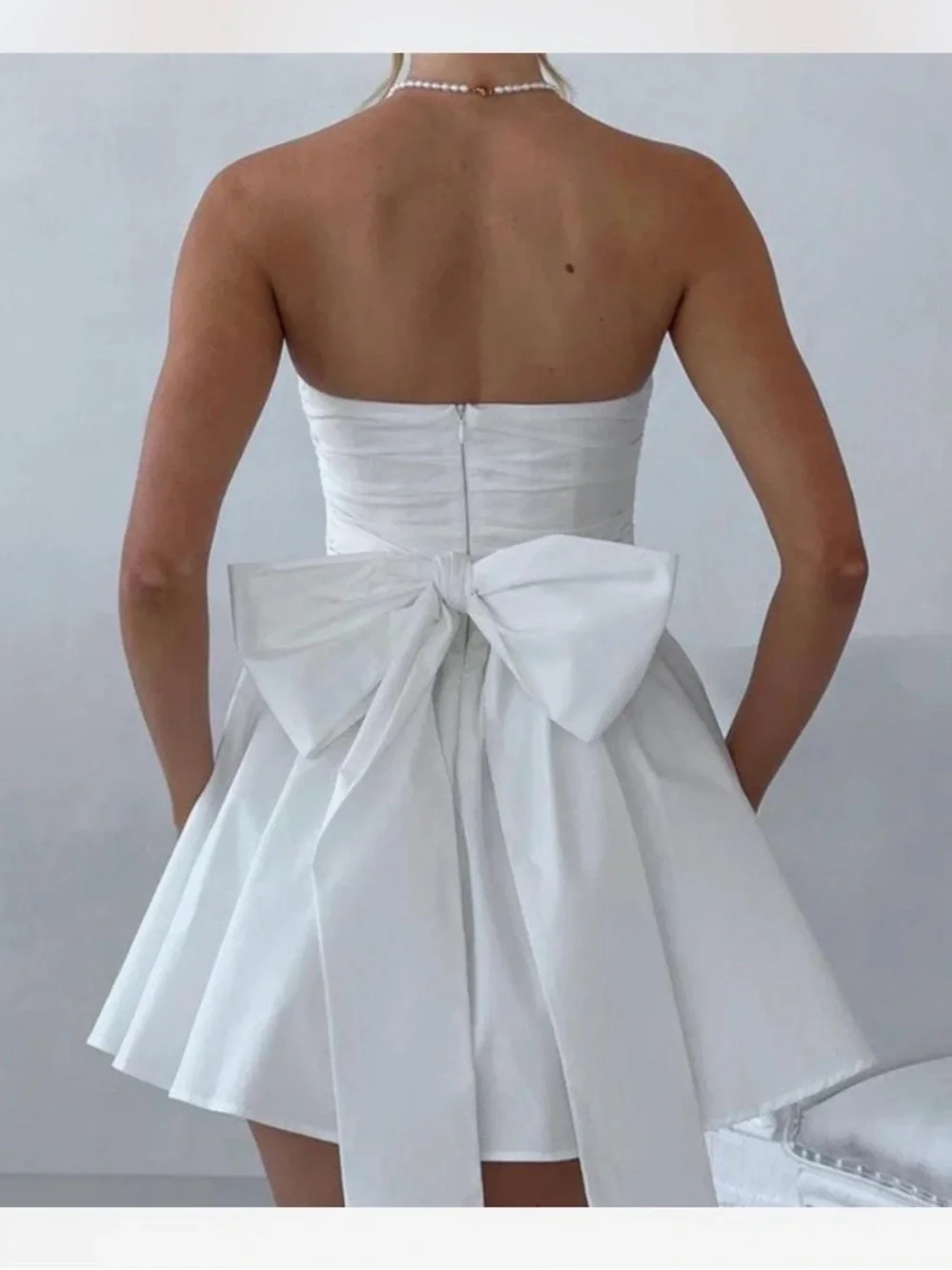 Babyboo Gorgeous Ivory Strapless Mini Dress Katrina- L Fits like a Medium 6/8 - Picture 2 of 13